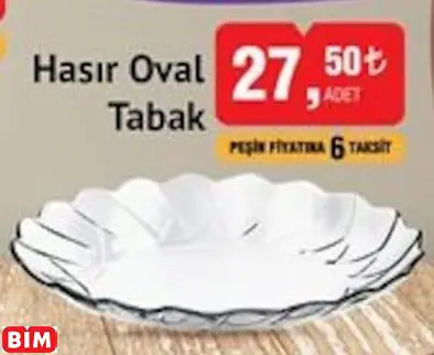 PAŞABAHÇE HASIR OVAL TABAK